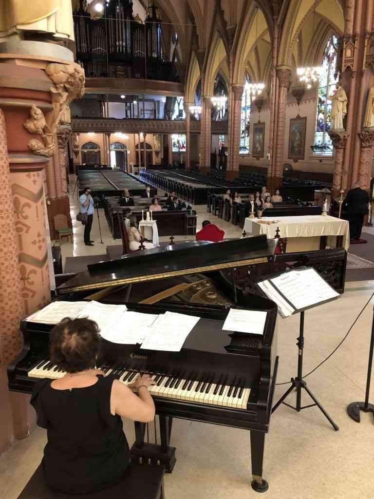 music | Piano player in church